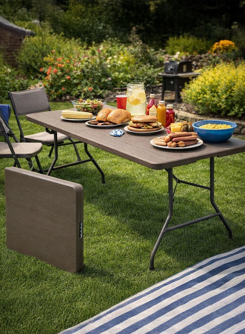 Toshionics Portable Folding Outdoor Garden Table 180×74×74 cm – Heavy-Duty HDPE Picnic & Camping Table with Safety Lock, Anti-Slip Feet, 120 kg Load Capacity, Space-Saving Foldable Dining Table for Garden, BBQ & Events - Image 3